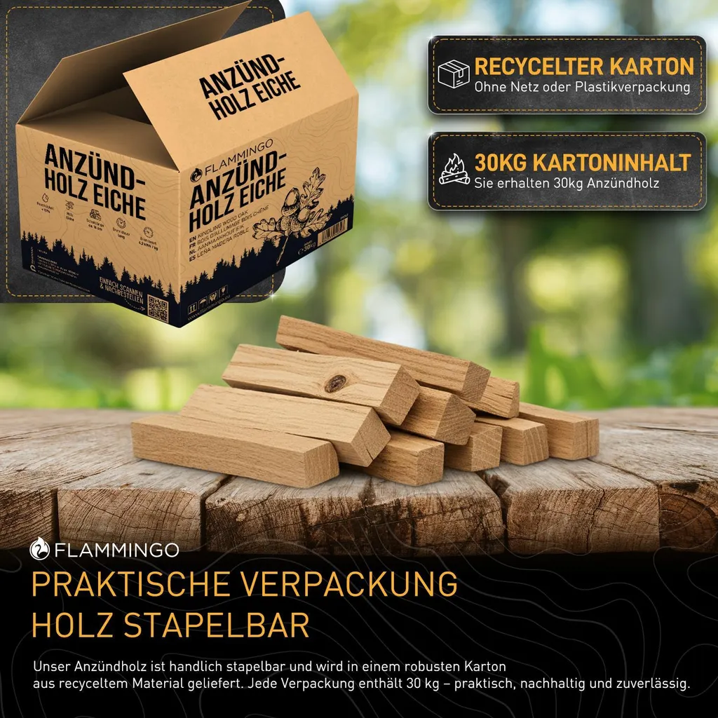 Anzündholz aus Holz – 30-kg-Gebinde, Produktansicht 5