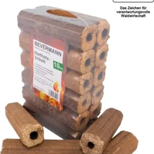 Briketts aus Holz Buche/Eiche – 10 kg – mit Zugloch, Produktansicht 1