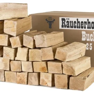 Buchen-Räucherholz und Grillholz – 25 cm – 30 kg, ohne Rinde, Produktansicht 1