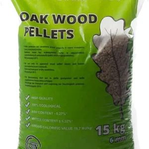 Eichen-Pellets aus Holz ENplus A1 – 975 kg Paletteneinheit (65 × 15 kg) – 6 mm, Produktansicht 1