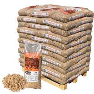 Holzpellets – Paletteneinheit mit 66 Säcken à 15 kg, Produktansicht 1