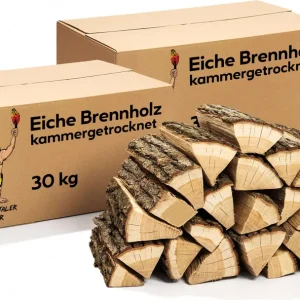 Neandertaler Feuer Eichen-Kaminholz – 25 cm – 60 kg, Produktansicht 1