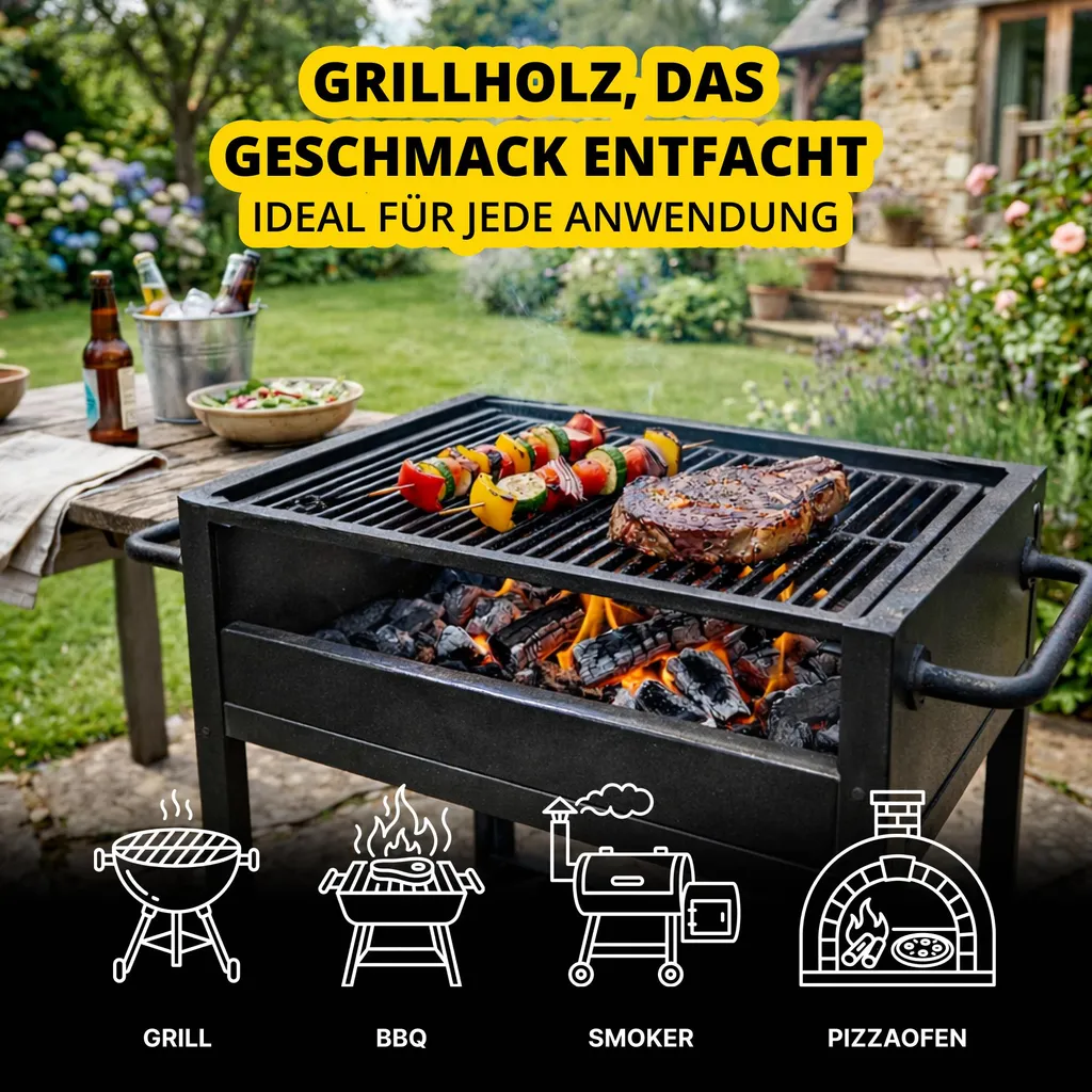 Neandertaler Feuer Hartholz-Kaminholz – 2 RM – 25 cm, Produktansicht 4