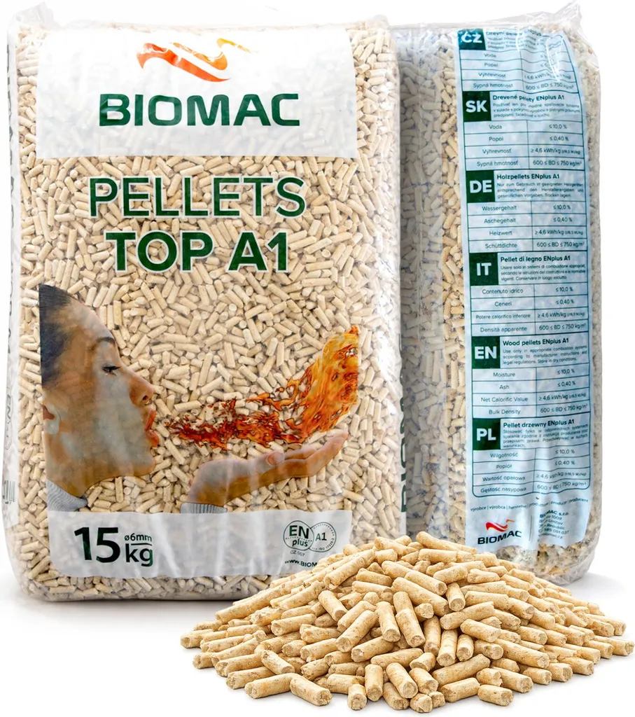 Pellets aus Holz ENplus A1 – 15 kg – 6 mm, Fichte/Kiefer, Produktansicht 1