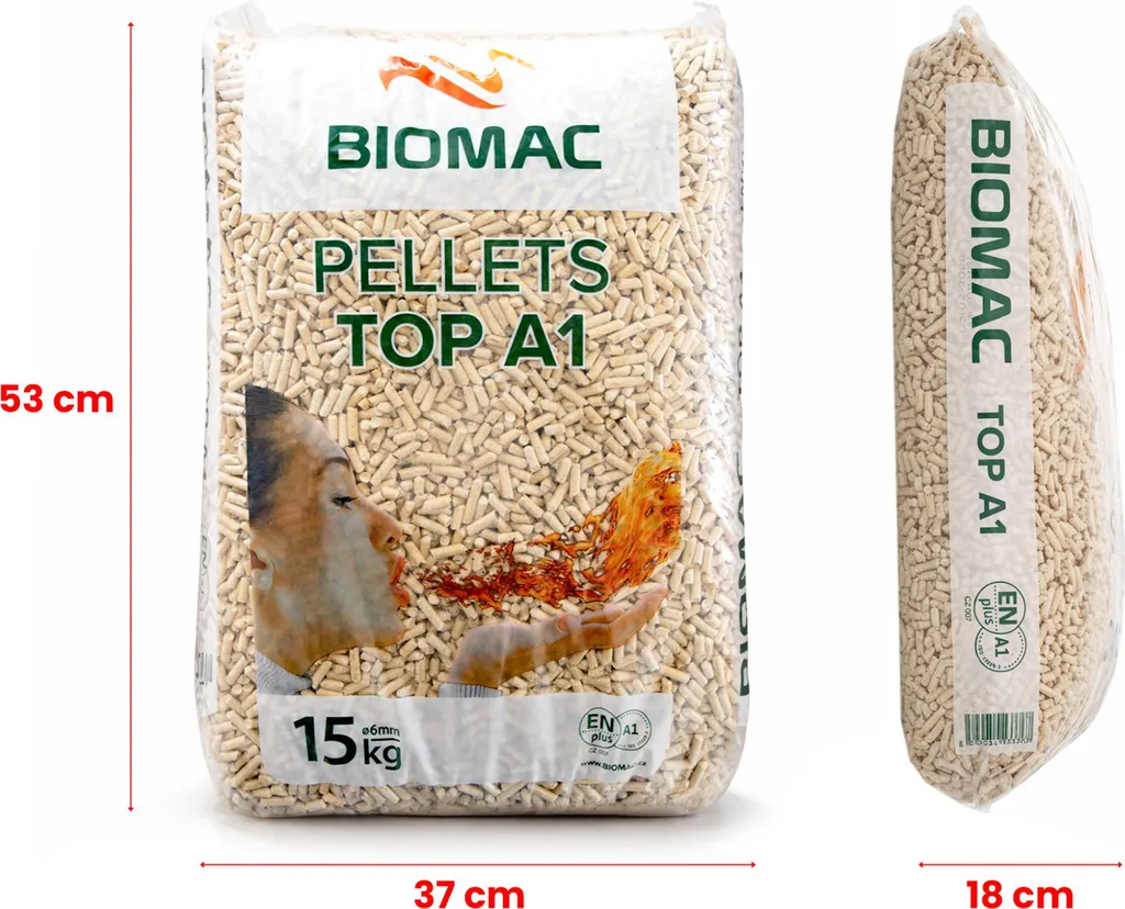 Pellets aus Holz ENplus A1 – 15 kg – 6 mm, Fichte/Kiefer, Produktansicht 3