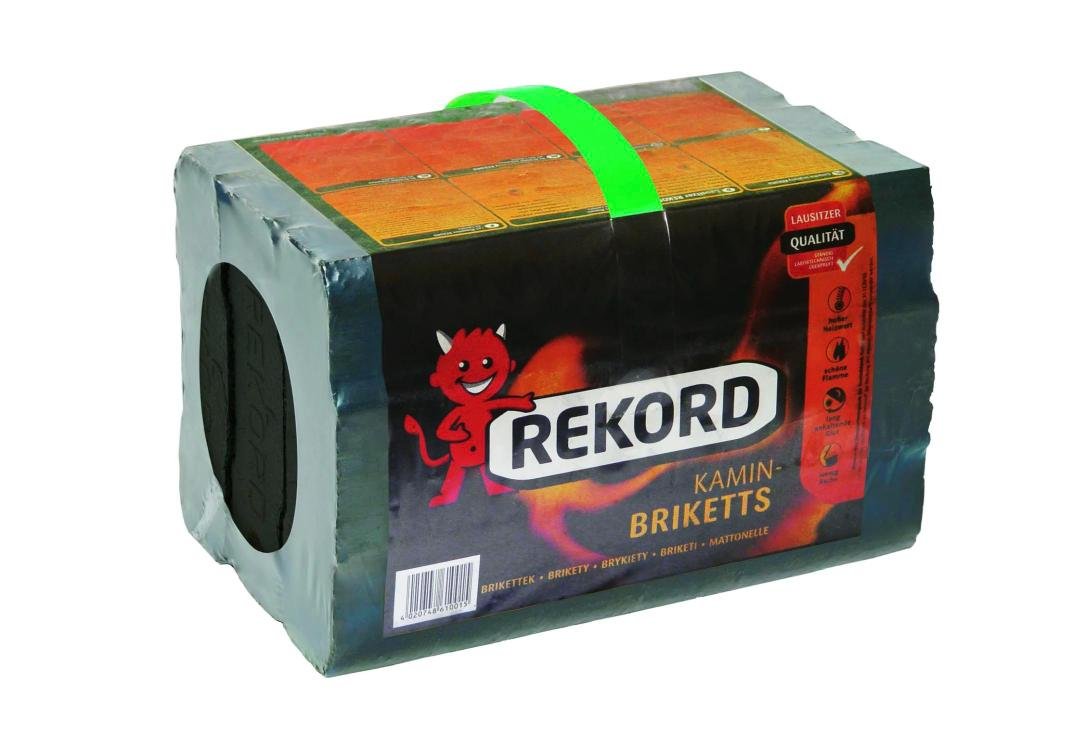 REKORD Braunkohle-Kaminbriketts – 10 kg, Produktansicht 1