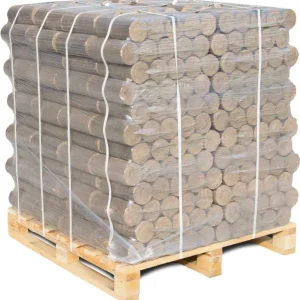 Runde Hartholzbriketts – 96 × 10 kg – Palette mit 960 kg, Produktansicht 1